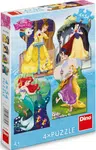 Puzzle Disney Princezny a kamarádi - 4x54 dílků
