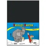 Čtvrtky černé A3 180g 50 listů