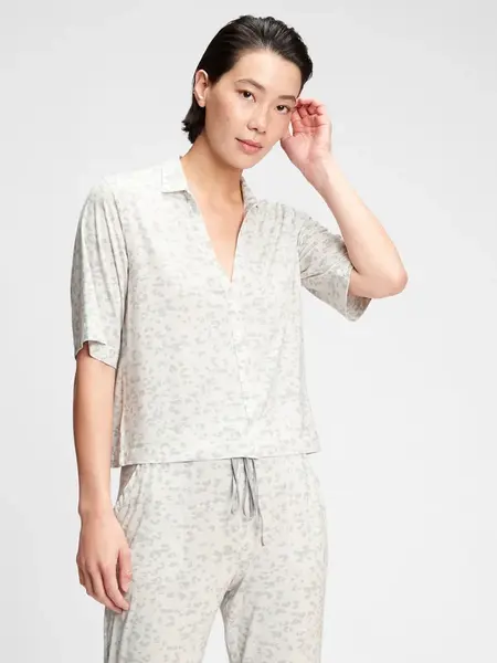 GAP Košeľa na spanie truesleep button-front top in modal Biela