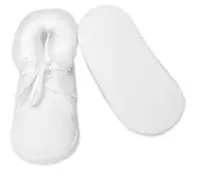 Baby Nellys Kojenecké capáčky/botičky na šněrování s kožíškem,  bílé