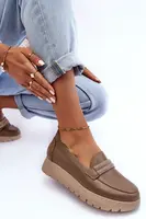 Kožené mokasíny na platforme Lehira