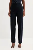 Vlnené nohavice Marella tmavomodrá farba, cigaretový strih, vysoký pás, 2523136054200