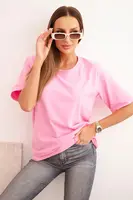 Polski Dámská bavlněná blůza klasického střihu světle růžová