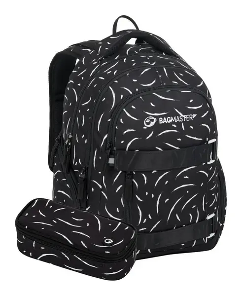 Školský set Bagmaster NOMAD 25 A Set Black/white
