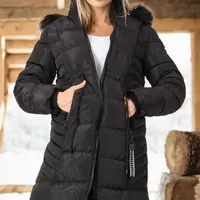 Z6758 DEWBERRY WOMEN'S COAT-PLAIN BLACK