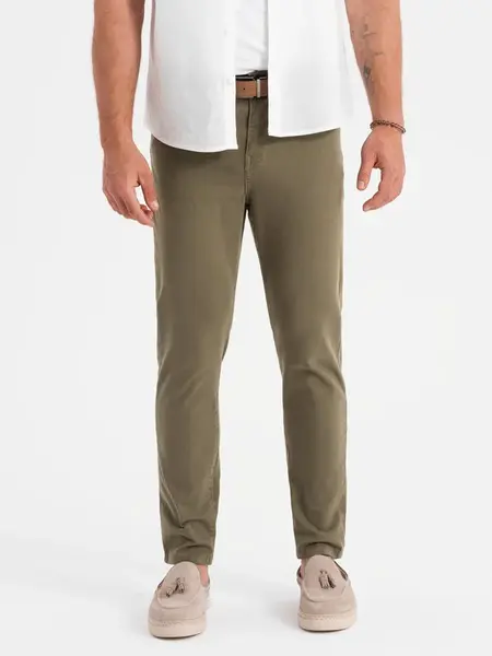 Ombre Men's tailored chino pants - olive