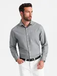 Ombre Men's shirt with pocket REGULAR FIT - grey melange