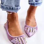 Boto Ženské baleríny s gombíkami Purple Kinley