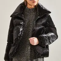 Bianco Lucci Women's Judge Collar Chine Down Coat 2373