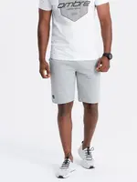 Ombre Men's short ottoman knit sweat shorts - gray