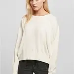 Dámský eko viskózový oversized svetr - smetanový