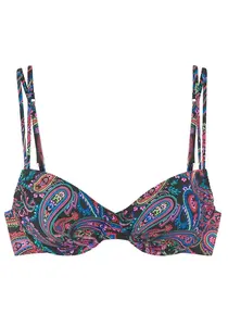 VENICE BEACH Bikinový top  modrá / ružová / červená / čierna