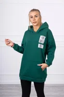 Kesi Mikina s kapucí a nášivkami zelená