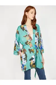 Dámské zelené vzorované kimono Koton
