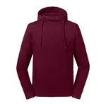 Burgundy Unisex Sweatshirt Pure Organic High Collar Hooded Sweat Russell