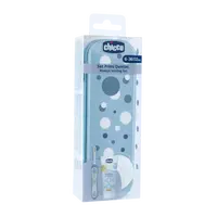 CHICCO Set zubní kartáček a pasta v pouzdře Always smiling - light blue, 6m+