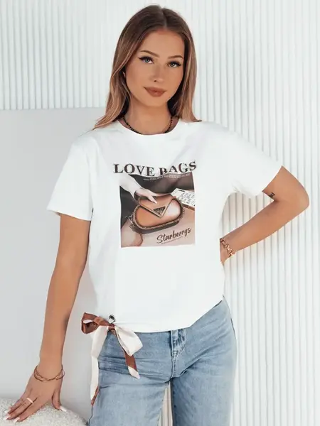 Dámské tričko s potiskem LOBAG Barva Bílý DSTREET