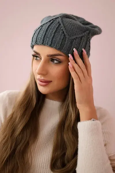 marka niezdefiniowana Dámská čepice Liliana K375 tmavě šedá