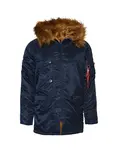 ALPHA INDUSTRIES Zimná bunda 'N3B VF 59'  tmavomodrá / hnedá / jasne červená / biela