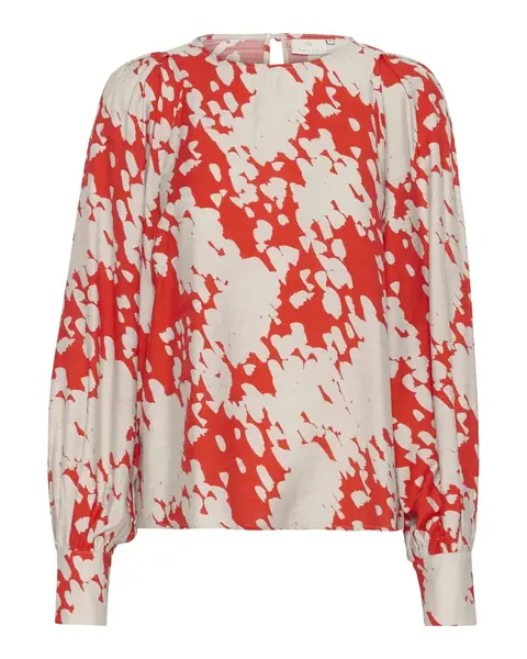 Kaffe Blúzka 'KA Louise'  béžová / červená