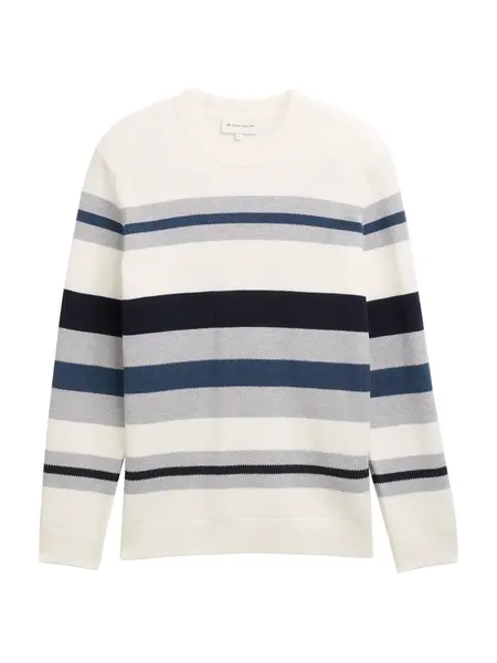 TOM TAILOR Sveter  modrá / námornícka modrá / svetlosivá / biela