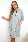 Šaty s kapucí šedé