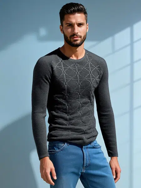 DStreet Sweter męski antracytowy
