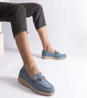 Gemre Sandoval women's blue eco-suede moccasins