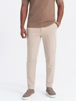 Ombre CARROT men's pants in structured two-tone knit - beige