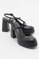 LuviShoes CAPE Černé Kožené Dámské Boty na Platformě s Podpatkem
