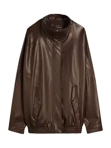 Bershka Prechodná bunda  tmavohnedá