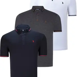 TRIPLE SET T8586 DEWBERRY MEN'S T-SHIRT-NAVY-WHITE-ANTHRACITE