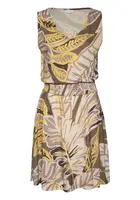 LASCANA Letné šaty  svetlobéžová / tmavobéžová / tmavohnedá / zlatá žltá