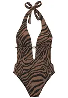 Bruno Banani Jednodielne plavky  hnedá / čierna