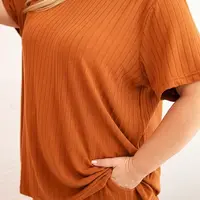 Kesi Dámský komplet Plus Size 3-dílný camelový