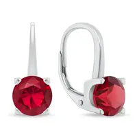 Brilio Silver Stylové stříbrné náušnice s rudými zirkony EA130WR