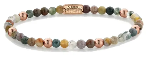 Rebel&amp;Rose Hravý korálkový náramek Indian Summer RR-40083-R 16,5 cm - S