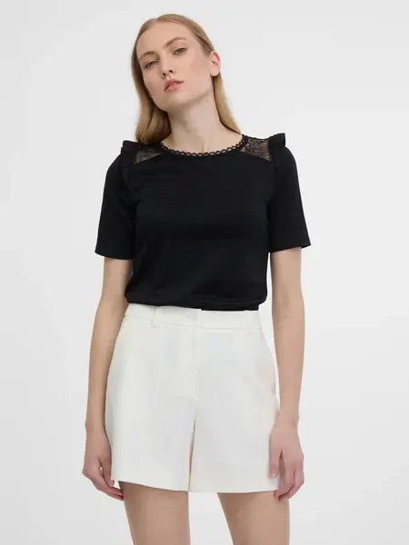 Orsay Černé dámské tričko s průstřihem na zádech - Dámské