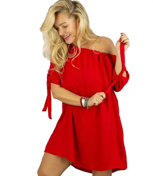 Pri HISPANKA tunic uncovered shoulders mini dress MARIOLA