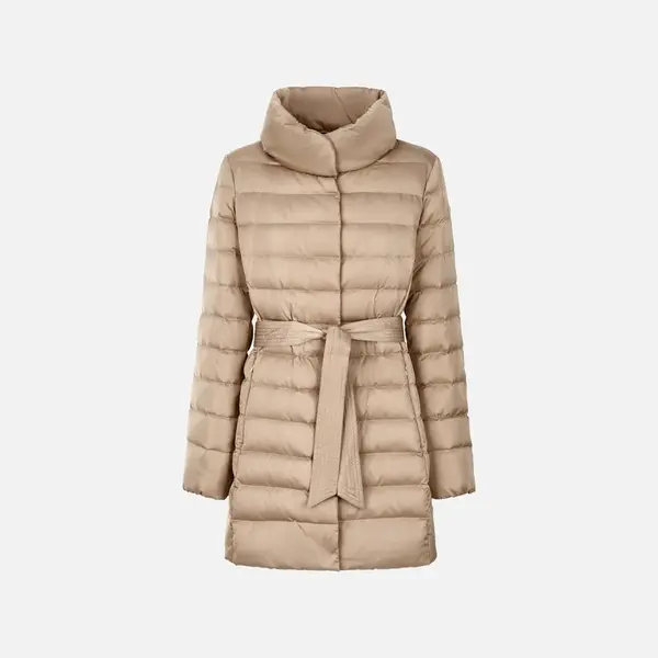 Béžová dámská péřová bunda Geox Bettanie - Dámské