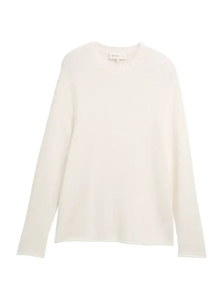 TOM TAILOR DENIM Sveter  biela ako vlna