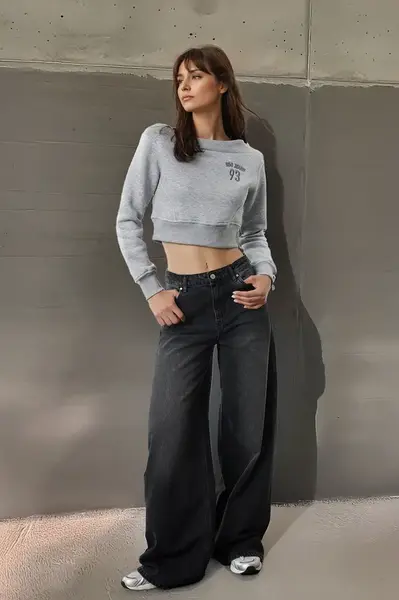 Trendyol Black High Waist Extra Wide Leg Palazzo Jeans