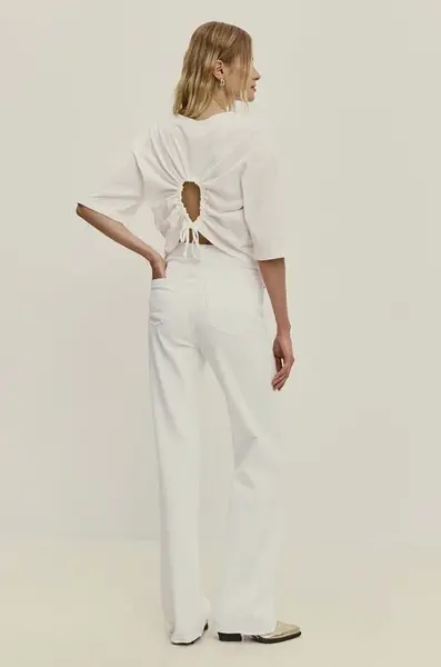 Bavlněné tričko Answear.LAB bílá barva