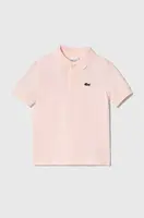 Bavlněné polo tričko Lacoste růžová barva, s límečkem