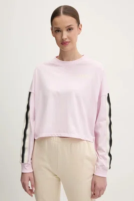 Bavlněné tričko s dlouhým rukávem Dkny růžová barva, DP5T1226