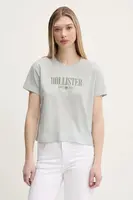 Bavlněné tričko Hollister Co. šedá barva, KI357-5000