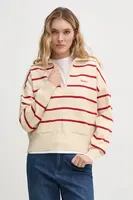 Svetr Pepe Jeans PRISCILLA dámský, béžová barva, lehký, PL702272