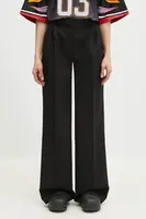 Kalhoty Coperni Wide Leg Tailored dámské, černá barva, široké, high waist, COPP90F3004