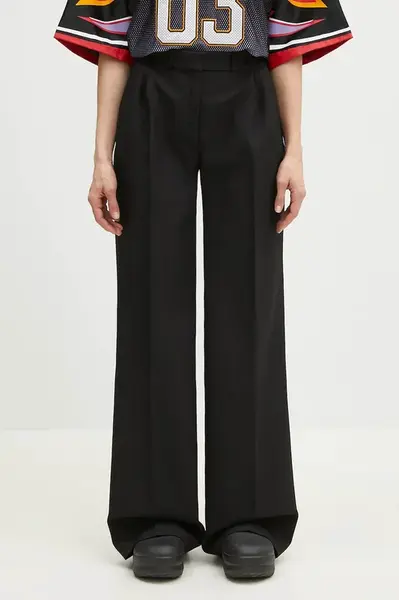 Kalhoty Coperni Wide Leg Tailored dámské, černá barva, široké, high waist, COPP90F3004