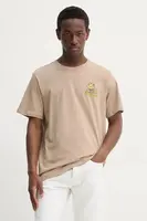 Bavlněné tričko Converse béžová barva, s potiskem, 10027097-A03